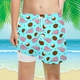 thumbnail image 2 of Bainana Shorts For Boys Child Coconut Print Elastic Waist Straight Leg Shorty Leisure Soft Kids Summer Beach Wear 10-12 Years Sky Blue, 2 of 4