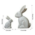 thumbnail image 5 of Necvior Pack of 2 Easters Rabbit Wooden Figurines Statue Bunnies Sculpture for Home Office Tabletop Shelf Decorative Ornaments, 5 of 14