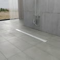 thumbnail image 2 of Kingston Brass BSFK4828 Watercourse 48-Inch Stainless Steel Linear Shower Drain with Reversible Tile Insert and Flat Grate, Drain with Base Flange and Hair Strainer in Brushed Nickel, 2 of 5