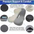 thumbnail image 2 of Ergonomic Memory Foam Seat Cushion with U-Shaped Contoured Design, Removable Washable Cover and Non-Slip Rubber Grips on Mesh Bottom, 2 of 8