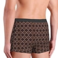 thumbnail image 6 of Salouo Brown Gold Grid Print Men's Boxer Briefs,Breathable Underwear Elastic Waistband Briefs for Men -Small, 6 of 8