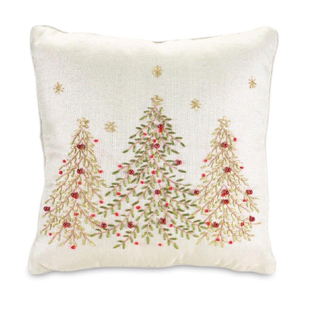 Embroidered Christmas Tree Pillow Embroidered Christmas Tree Pillow