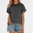 thumbnail image 2 of Women's Casual Thin Striped T - Shirt, Elegant Thin Stripes, Relaxed Fit, 2 of 4