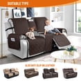 thumbnail image 5 of KINCAM Waterproof Loveseat Recliner Cover with Console, 3-Piece Non-Slip Washable Furniture Protector for Split Sofa, Chocolate, 5 of 7