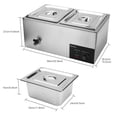 thumbnail image 4 of GoDecor 2 Pan 10.6QT Electric Commercial Bain Marie Food Warmer, 4 of 7