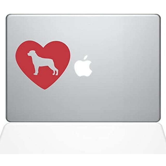 The Decal Guru Heart Rotweiler MacBook Decal Vinyl Sticker - 11" MacBook Air - Red (1329-MAC-11A-DR)