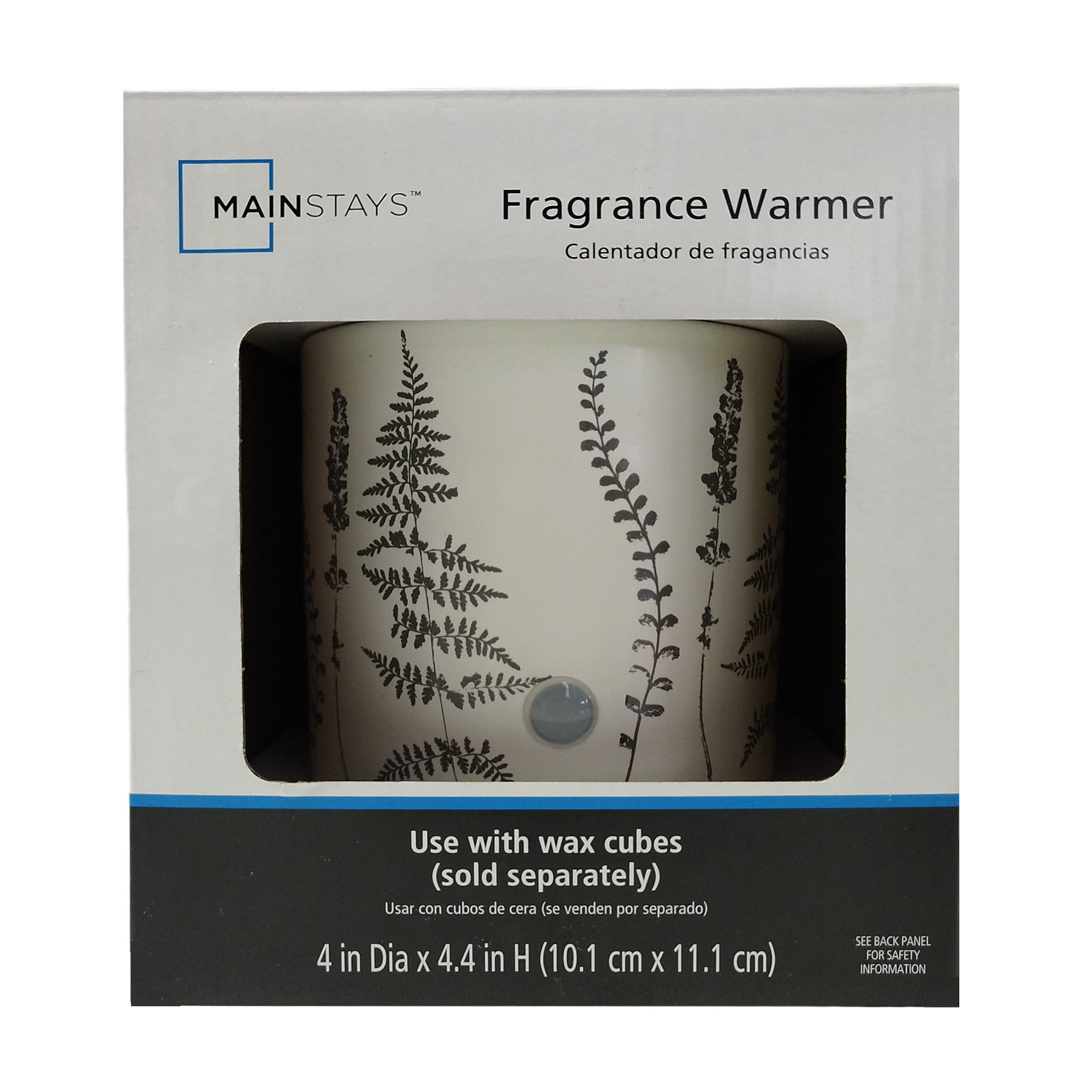 Mainstays Electric 18-Watt Botanical Decal Ceramic Wax Warmer, White
