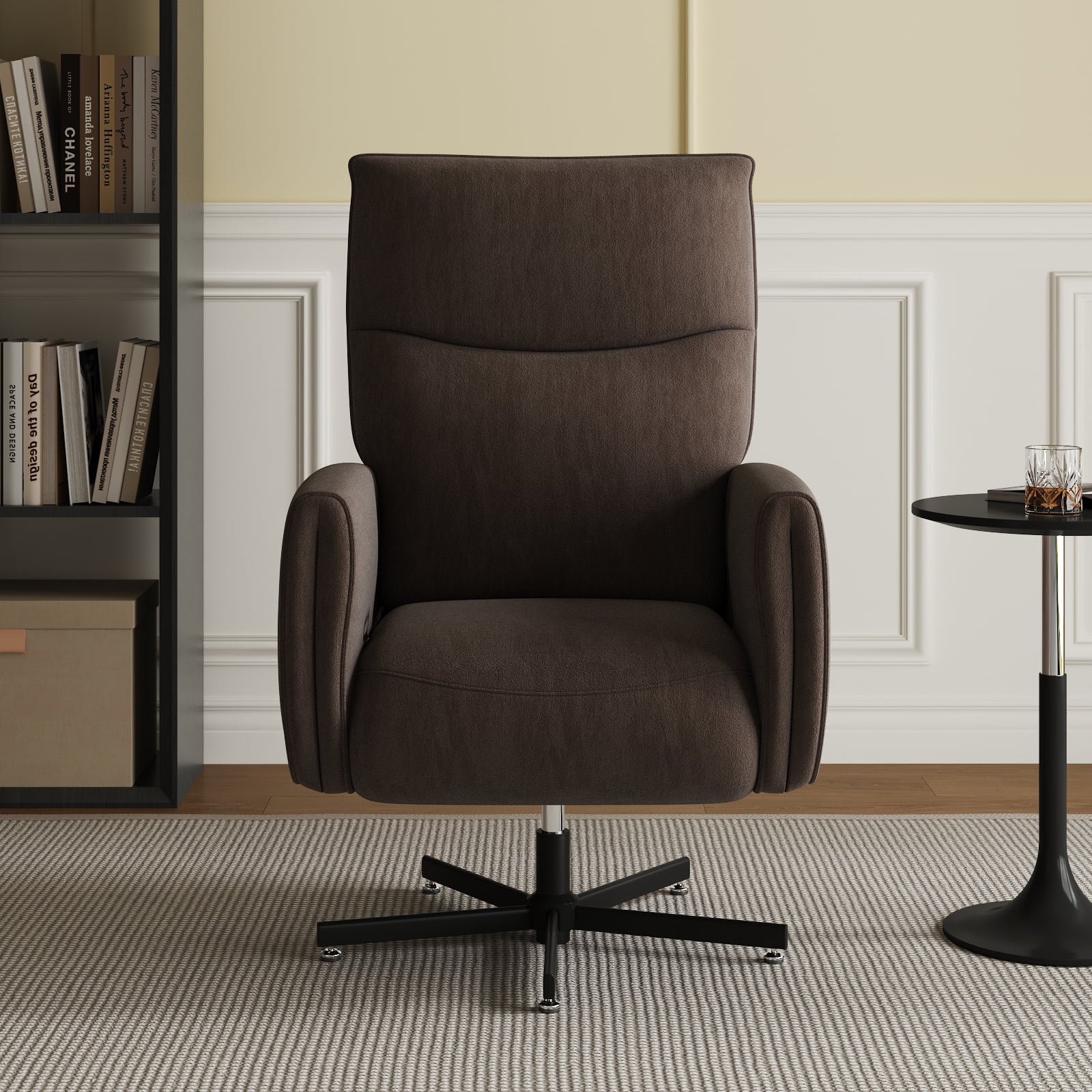 Power Swivel Recliner Chair with USB & Type-C Charging, Electric Reclining Rocker with 360° Swivel, Velvet Upholstered Accent Chair for Living Room, Coffee