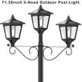 thumbnail image 5 of Kanstar 72" Solar Lamp Post Light Outdoor, Triple-Head LED Waterproof Vintage Street Light for Garden(1 pack), 5 of 6