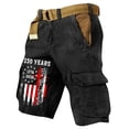 thumbnail image 5 of Patriotic American Flag Shorts for Men Patriotic Printed Distressed Washed Shorts with Pocket Outdoor Military Cargo Shorts 250 Year American Anniversary 4th Of July Patriotic Shorts,Black 2XL, 5 of 5