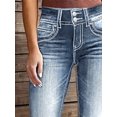 thumbnail image 4 of Aprpith Women's Flare Jeans Stretch Retro Denim With  Silhouette Mid Rise Bootcut Trousers for Regular Sizes, 4 of 7
