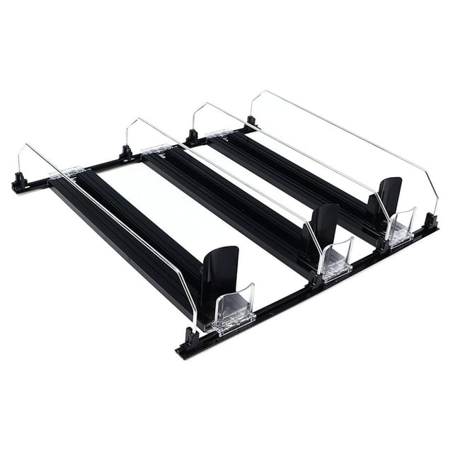 Organizador De Soda De Ancho Ajustable, Organizador De Bebidas De Deslizamiento De Empuje Para El Refrigerador 5 Filas Para El Organizador De Bebidas En Refrigerador