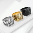 thumbnail image 5 of Unisex Egyptian Horus Eye Pyramid Ring In Stainless Steel Retro Jewelry For Men Women Durable Accessory Statement Ring, 5 of 7