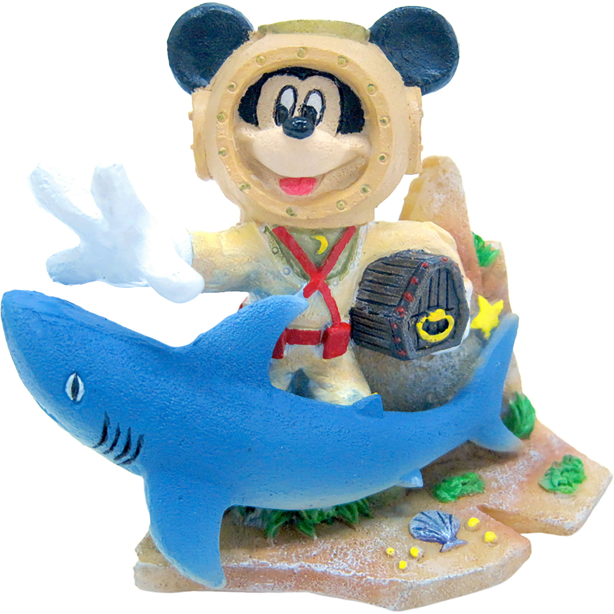 Disney Mickey Mouse Aquarium Ornament Mickey With Treasure Chest Walmart