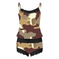 thumbnail image 4 of Brilliant Lingerie for Womens Plus Size Women's 2 Piece Home Suit European and American Fashion Casual Camouflage Printing Lace Pajama Suit(Brown,S) Clothes under $5.00, 4 of 5