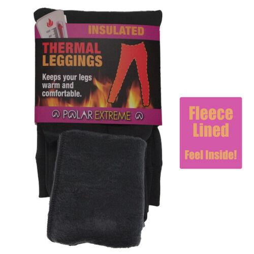 Polar Extreme Women s Thermal Sherpa Leggings Insulated Black Polyester Fleece Lined