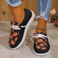 thumbnail image 2 of YLYL 2025 Women's Fashion Halloween Canvas Sneakers Skeleton Pumpkin Printed Lace up Casual Flat Slip-On Walking Shoes, 2 of 8