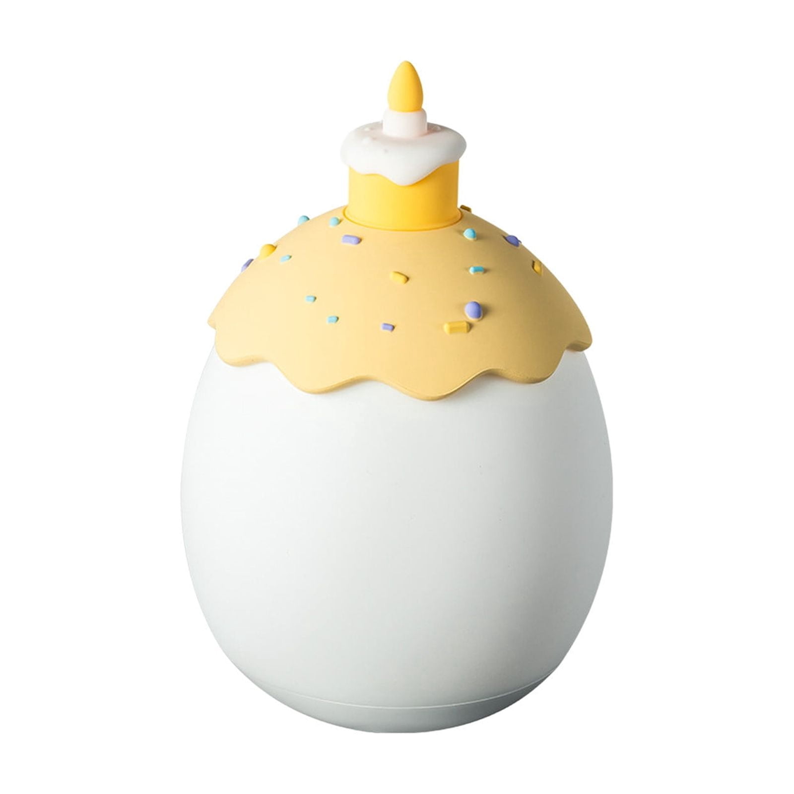 FEOLGEHLY Night Light for Kids, Rechargeable Plastic Bedside Lamp, Egg Baby Nursery Night Lamp, Portable DIY Hand-Painted Custom Light for Kids Bedroom, Birthday Cake