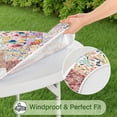 thumbnail image 5 of Pioneer Flower Floral Print Pattern Round Fitted Tablecloth with Elastic Edge,Dining Table Cover Waterproof,Outdoor Round Tablecloth for Camping,Dining,Indoor and Outdoor, 5 of 7
