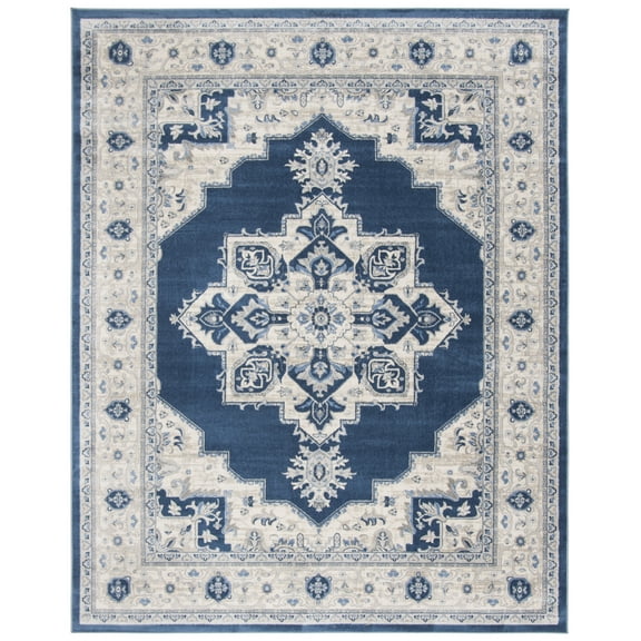 SAFAVIEH Brentwood Salah Oriental Area Rug, Navy/Creme, 11' x 15'