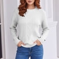 thumbnail image 7 of Fall Trendy Sweaters for Women Cable Knit Winter Warm Sweater Oversized Casual Fashion Pullovers Knitwear White, XL, 7 of 7