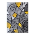 thumbnail image 2 of Allstar 8x10 Modern Area Rug in Yellow with Charcoal Grey Abstract Mosaic Curve design (7' 9" x 9' 8"), 2 of 6