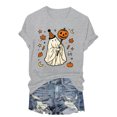 thumbnail image 6 of mgoYE Women Halloween Tshirts Funny Long Sleeve Halloween Thanksgiving Fall Pumpkin T-Shirts Graphic Tee Tops Tshirts Shirts for Women(Light Gray,M), 6 of 7