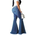thumbnail image 2 of KVMeteor Women's Bootcut Flare Jeans Bell Bottoms Ripped Denim Pants, 2 of 3