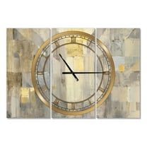 Designart 'Gold Square Watercolor' Modern Wall Clock