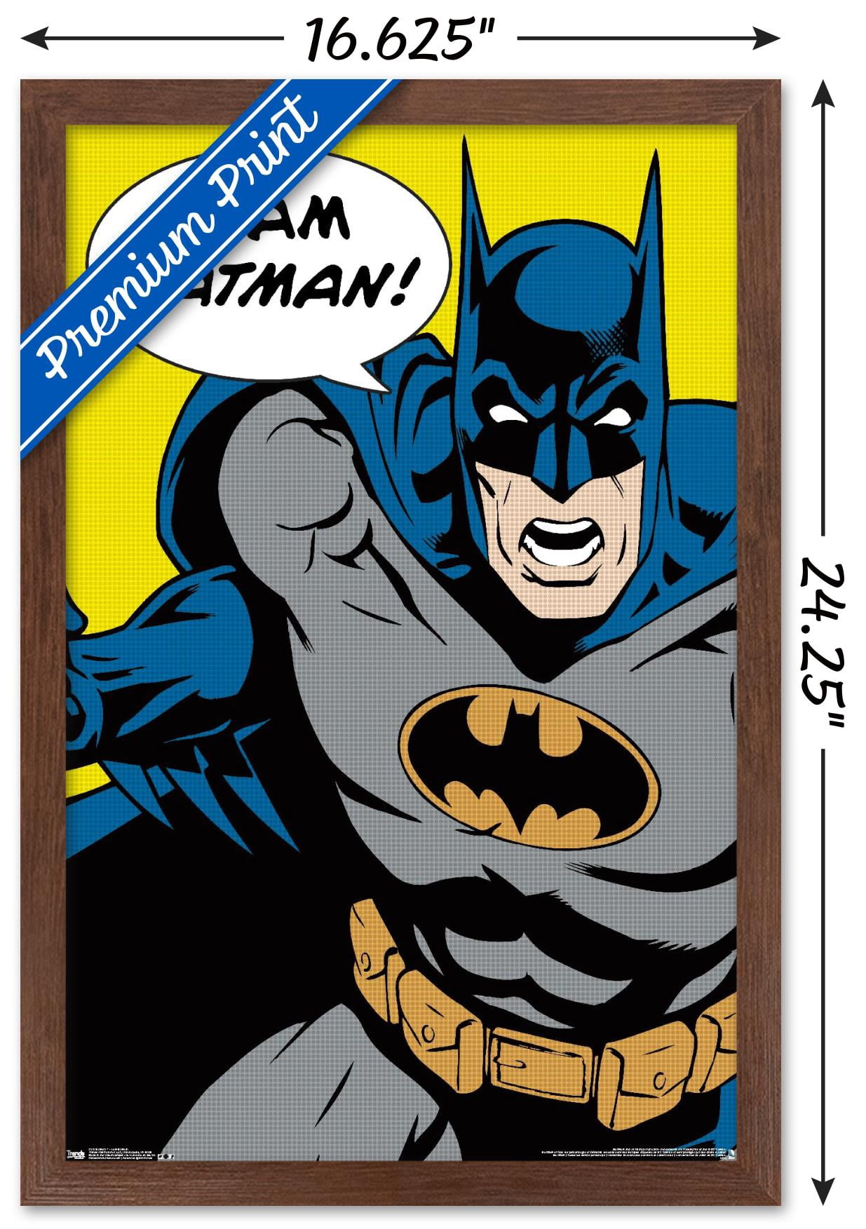 DC Comics - Batman - I Am Batman Wall Poster, 14.725" x 22.375", Framed