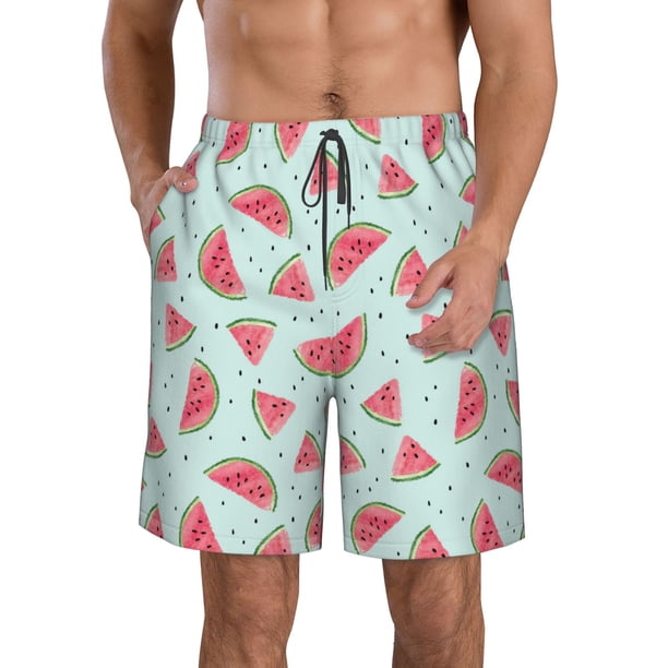 Fotbe Watermelon Trajes de Baño Estampados para Hombre, Shorts de Verano de Secado Rápido, Ropa de Playa, Bañadores-Small