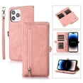 thumbnail image 1 of For Iphone 14 Pro Zipper Card Slot Buckle Wallet Leather Phone Case(Rose Gold),iPhone 15 Pro, 1 of 6