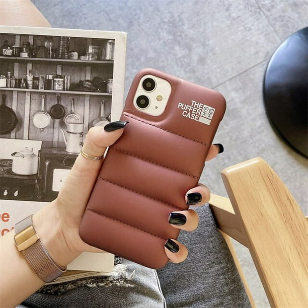 Funda acolchada para Apple iPhone 14 13 12 Pro MAX 11 X XS XR 7 8 Plus MiNi SE 2, chaqueta de plumón de lujo, cubierta de influencer estético