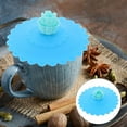 thumbnail image 4 of Raindrops Blue Silicone Cup Lid with Good Sealing Performance for Home and Office UseCompatible with Various Cups 4pcs, 4 of 6