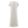thumbnail image 5 of JIANJIA Summer Dresses For Women Solid Color Round Neck Short Sleeve Comfortable Loose Maxi Outwear,White,M, 5 of 6