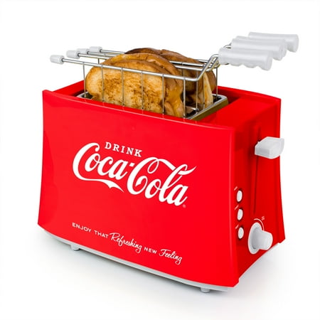 

Nostalgia TCS2CK Coca-Cola Grilled Cheese Toaster with Easy-Clean Toaster Baskets and Adjustable Toasting Dial