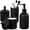 Black, variant on Matte Black Bathroom Accessories Set, 4 Pack Black Bath Accessory Sets Complete, Diamond Glass Soap Dispenser and Toothbrush Holder Set for Countertop, Gothic Decor Organizer Essentials