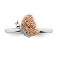 thumbnail image 4 of 925 Sterling Silver/Rose Gold-plated Stackable Expressions Diam. Butterfly Ring Size: 9; for Adults and Teens; for Women and Men, 4 of 5