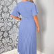 thumbnail image 4 of Vestido de mujer A Line Elegante vestido largo con cuello en V para cóctel de boda (azul claro L) FLhrweasw Para estrenar, 4 of 7