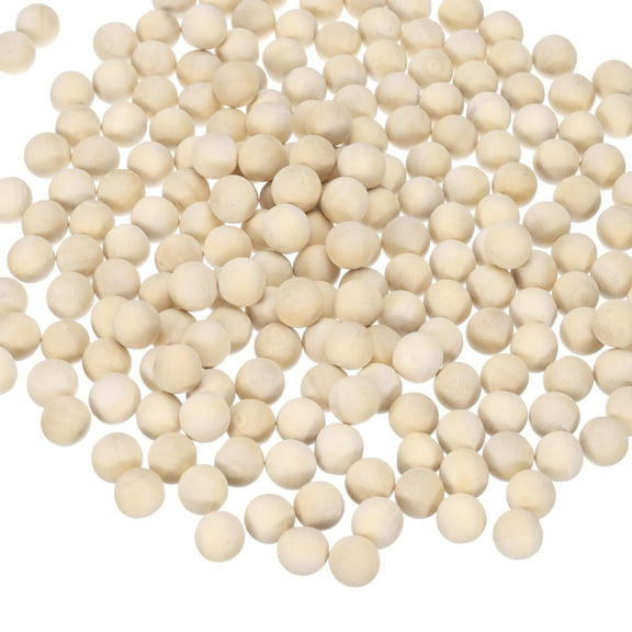 250 Packs Round Wood Balls 3/8" Diameter Unfinished Solid Wooden Spheres, Natural Wood Craft Balls