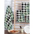 thumbnail image 2 of Sage Green Eucalyptus Kitchen Dish Towels for Drying Dishes Set of 2, Spring Leaves Black White Plaid Waffle Weave Microfiber Hand Tea Bathroom Towels Quick Dry & Absorbent Towel 15.7x23.6, 2 of 7
