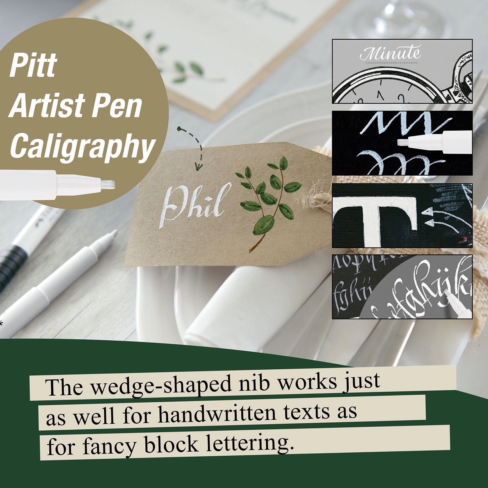 Faber-Castell PITT White Calligraphy Artist Pen, 10 Pack