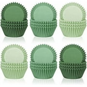 600Pcs Green Cupcake Liners Sage Green Dark Green Light Green Baking Cups Gradient Green Wedding Cupcake Wrappers for Wedding Bridal Baby Shower Birthday Party