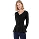 thumbnail image 1 of Día de San Patricio Top De Peplum De Punto Jersey Acanalado De Manga Larga Con Cuello En V Para Mujer Negro XXL, 1 of 6