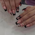 thumbnail image 5 of (Buy 2 Get 1 Free)YTTAL Polka Dot Press on Nails Short Almond Shape Spring Summer Fake Nails with Designs Cute Short False Fingernails Black Yellow Nude Stick on Nail for Women DIY Nail Manicure Kit, 5 of 12