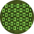 thumbnail image 1 of Ahgly Company Indoor Round Checkered Green Modern Area Rugs, 6' Round, 1 of 4