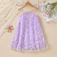 thumbnail image 4 of Ruiwil Toddler Girls Nightgown Size 3-4 Years Dailywear Casual Summer Soft Clothes Flower Print Sleeveless Spaghetti Straps Girls Sleep Dress Light Purple, 4 of 4