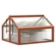 thumbnail image 6 of Demifill Double Box Garden Greenhouse with Foldable Top, Heavy-Duty Wood Greenhouse with Solid Structure for Garden, Yard, Brown, 6 of 11