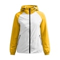 thumbnail image 6 of Waterproof Rain Jacket For Women Long-Sleeve Windproof Color-Block Casual Hooded Zip-Up Jacket Water-Repellent Outdoor Light Raincoats Windbreaker, 6 of 9