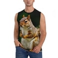 thumbnail image 1 of Fotbe Squirrels Eating Peanuts On The Tree Men's Camiseta sin Mangas Estampada para Hombres, Playera Casual para Gimnasio, Entrenamiento, Playa-Medium, 1 of 7